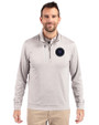 NY Mets City Connect Cutter & Buck Stealth Heathered Quarter Zip Mens Pullover Polished Medium Gray Front