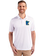 Minnesota Twins City Connect Cutter & Buck Prospect Eco Textured Stretch Recycled Mens Big & Tall Polo White Front