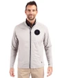 NY Mets City Connect Cutter & Buck Adapt Eco Knit Hybrid Recycled Mens Full Zip Jacket Polished Medium Gray Front