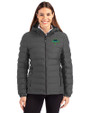 Tampa Bay Rays City Connect Cutter & Buck Mission Ridge Repreve® Eco Insulated Womens Puffer Jacket Elemental Grey Front