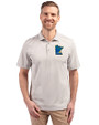 Minnesota Twins City Connect Cutter & Buck Virtue Eco Pique Stripe Recycled Mens Big and Tall Polo Polished Medium Gray Front