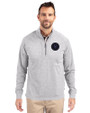 NY Mets City Connect Cutter & Buck Adapt Eco Knit Heather Mens Big & Tall Quarter Zip Pullover Polished Heather Front