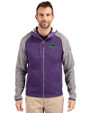Tampa Bay Rays City Connect Cutter & Buck Mainsail Full Zip Hooded Mens Jacket College Purple Heather/Polished Heather Front