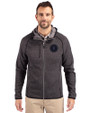 NY Mets City Connect Cutter & Buck Mainsail Full Zip Hooded Mens Jacket Charcoal Heather Front