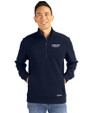Detroit Tigers City Connect Cutter & Buck Roam Epic Versatility Recycled Quarter Zip Mens Pullover Navy Blue Front