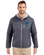 Minnesota Twins City Connect Cutter & Buck Rainier Primaloft Eco Mens Full Zip Hooded Jacket Anthracite Melange Front