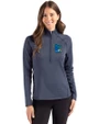 Minnesota Twins City Connect Cutter & Buck Peshastin Fleece Recycled Womens Half Zip Pullover Navy Blue Heather Front