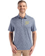 Los Angeles Dodgers City Connect- Cutter & Buck Pike Recycled Flora Print Mens Polo Navy Blue Front