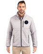 NY Mets City Connect Cutter & Buck Rainier PrimaLoft® Mens Eco Insulated Full Zip Puffer Jacket Polished Medium Gray Front