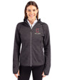 Cleveland Guardians City Connect Cutter & Buck Mainsail Full Zip Hooded Womens Jacket Charcoal Heather Front