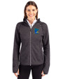 Minnesota Twins City Connect Cutter & Buck Mainsail Full Zip Hooded Womens Jacket Charcoal Heather Front