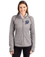 Los Angeles Dodgers City Connect- Cutter & Buck Mainsail Full Zip Hooded Womens Jacket Polished Heather Front