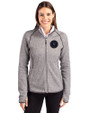 NY Mets City Connect Cutter & Buck Mainsail Full Zip Hooded Womens Jacket Polished Heather Front