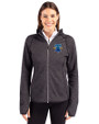 Philadelphia Phillies City Connect Cutter & Buck Mainsail Full Zip Hooded Womens Jacket Charcoal Heather Front