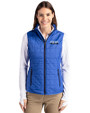 Detroit Tigers City Connect Cutter & Buck Rainier PrimaLoft® Womens Eco Insulated Full Zip Puffer Vest Royal Front