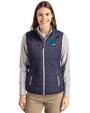 Minnesota Twins City Connect Cutter & Buck Rainier PrimaLoft® Womens Eco Insulated Full Zip Puffer Vest Dark Navy/Silver Front