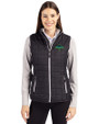 Tampa Bay Rays City Connect Cutter & Buck Rainier PrimaLoft® Womens Eco Insulated Full Zip Puffer Vest Black Front