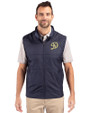 Los Angeles Dodgers City Connect- Cutter & Buck Stealth Hybrid Quilted Mens Big and Tall Windbreaker Vest Liberty Navy Front