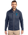 Minnesota Twins City Connect Cutter & Buck Mainsail Sweater-Knit Mens Full Zip Jacket Liberty Navy Heather Front
