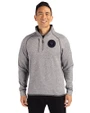 NY Mets City Connect Cutter & Buck Mainsail Sweater-Knit Mens Half Zip Pullover Jacket Polished Heather Front