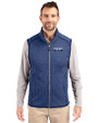 Detroit Tigers City Connect Cutter & Buck Mainsail Sweater-Knit Mens Full Zip Vest Tour Blue Heather Front