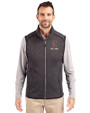 Cleveland Guardians City Connect Cutter & Buck Mainsail Sweater-Knit Mens Full Zip Vest Charcoal Heather Front