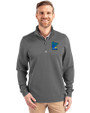 Minnesota Twins City Connect Cutter & Buck Traverse Stretch Eco Quarter Zip Mens Big and Tall Pullover Elemental Grey Front