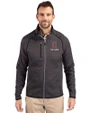 Cleveland Guardians City Connect Cutter & Buck Mainsail Sweater-Knit Mens Big and Tall Full Zip Jacket Charcoal Heather Front