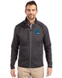 Minnesota Twins City Connect Cutter & Buck Mainsail Sweater-Knit Mens Big and Tall Full Zip Jacket Charcoal Heather Front
