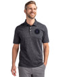 NY Mets City Connect Cutter & Buck Advantage Cotton-Blend Pique Mens Space-Dye Polo Dark Black Front