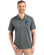 Minnesota Twins City Connect Cutter & Buck Prospect Eco Textured Stretch Recycled Mens Short Sleeve Polo Elemental Grey Front