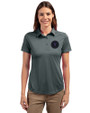 NY Mets City Connect Cutter & Buck Prospect Eco Textured Stretch Recycled Womens Short Sleeve Polo Elemental Grey Front