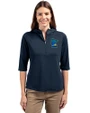 Minnesota Twins City Connect Cutter & Buck Virtue Eco Pique Recycled Half Zip Pullover Womens Hoodie Navy Blue Front
