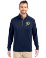 Los Angeles Dodgers City Connect- Cutter & Buck Adapt Eco Knit Stretch Recycled Mens Big and Tall Quarter Zip Pullover Navy Blue Front