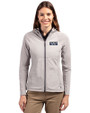 Detroit Tigers City Connect Cutter & Buck Adapt Eco Knit Hybrid Recycled Womens Full Zip Jacket Polished Medium Gray Front