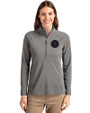 NY Mets City Connect Cutter & Buck Adapt Eco Knit Stretch Recycled Womens Half Zip Pullover Elemental Grey Front