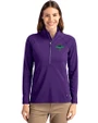Tampa Bay Rays City Connect Cutter & Buck Adapt Eco Knit Stretch Recycled Womens Half Zip Pullover College Purple Front