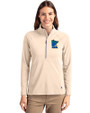 Minnesota Twins City Connect Cutter & Buck Adapt Eco Knit Stretch Recycled Womens Half Zip Pullover Wheat Front