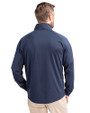 Detroit Tigers City Connect Cutter & Buck Adapt Eco Knit Hybrid Recycled Mens Quarter Zip Navy Blue Back