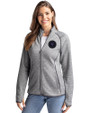 NY Mets City Connect Cutter & Buck Mainsail Sweater-Knit Womens Full Zip Jacket Polished Heather Front