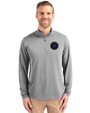 NY Mets City Connect Cutter & Buck Virtue Eco Pique Recycled Quarter Zip Mens Big & Tall Pullover Polished Medium Gray Front