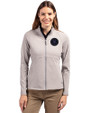 NY Mets City Connect Cutter & Buck Adapt Eco Knit Heather Recycled Womens Full Zip Polished Heather Front