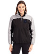 NY Mets City Connect Cutter & Buck Charter Eco Recycled Womens Anorak Jacket Black/Polished Front