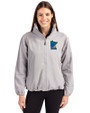 Minnesota Twins City Connect Cutter & Buck Charter Eco Recycled Womens Full-Zip Jacket Polished Medium Gray Front