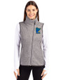 Minnesota Twins City Connect Cutter & Buck Mainsail Sweater Knit Womens Asymmetrical Vest Polished Heather Front