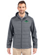 Tampa Bay Rays City Connect Cutter & Buck Evoke Hybrid Softshell Recycled Full Zip Mens Hooded Jacket Elemental Grey Front
