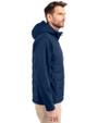 Cleveland Guardians City Connect Cutter & Buck Evoke Hybrid Softshell Recycled Full Zip Mens Hooded Jacket Navy Blue Side