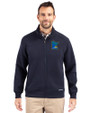 Minnesota Twins City Connect Cutter & Buck Roam Recycled Buttery-Soft Knit Mens Full Zip Jacket Navy Blue Front