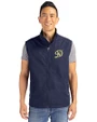 Los Angeles Dodgers City Connect- Cutter & Buck Charter Eco Recycled Mens Full-Zip Vest Navy Blue Front