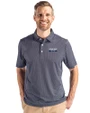 Detroit Tigers City Connect Cutter & Buck Pike Recycled Symmetry Print Mens Big & Tall Polo Navy Blue/White Front